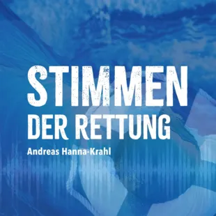 logo for podcast "stimmen der rettung" by andreas hanna-krahl